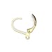 Leaver Back Earring Findings, OnFine2016 50pcs Gold-plated Brass Leverback Plain with Open Loop