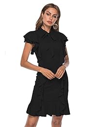 MARI CIAS Vestido de fiesta de cóctel de manga corta para mujer