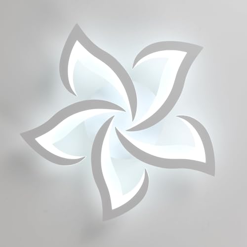 Comely Plafoniera LED Soffitto, 60W 6750LM Lampada da Soffitto Moderna, Plafoniera LED Design a Petalo Elegante per Soggiorno Camera da Letto Sala da Pranzo Bagno (Bianco Freddo 6500K, Diametro 60cm)