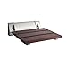 Stylish Sapele Folding Shower Seat With Chrome Hinges & Wide Base - 12