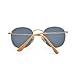 ZOGEEN Classic Metal Frame Round Circle Mirrored Sunglasses Men Women Glasses 3447 (Gold&Pink)