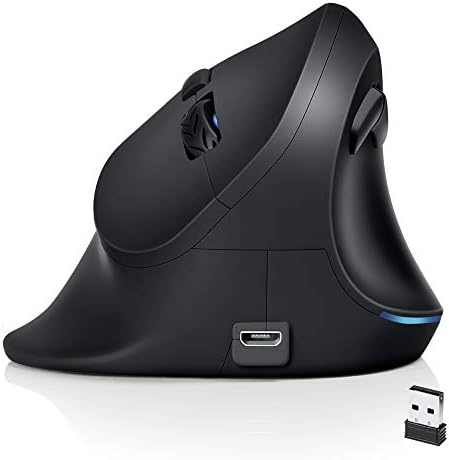 (Latest 2018) Autley Ergonomic Mouse, 2.4G Optical Wireless Vertical Mouse with Adjustable DPI 800/1200/1600, Pinky Finger Rest for Large Hands
