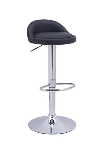 EKE Bancos Giratorios Set 2 Pzas Respaldo Cocina Modernos Barra Desayunador Comodos Acolchados (Negro)