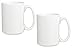 El Grande Style Large Ceramic Coffee Mug With Big Handle, White 15 oz. (Pack of 2)