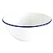 Home Enamelware Serving Bowl, 1.5 quart, Vintage White/Blue (Single)