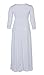 POSESHE Women's Solid V-Neck 3/4 Sleeve Plus Size Evening Party Maxi Dress White 3X-Large