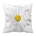 White Daisy Flower with Bright Yellow Heart Pillows Decorative Throw Pillowcase Cushion Cover Square Cushion Cover for Home or Sofa 18 x 18 Inch One Side