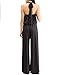 URBAN K Women's Sleeveless Mock Neck Tie Back Solid Jumpsuits and Rompers