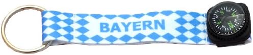 Compass Bavarian Check Oktoberfest Keychain