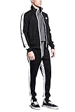 G-Style USA Men's Side Stripe Zipper Jacket Drawstring Waistband Tracksuit