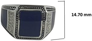 925 SOLID STERLING SILVER RING WITH BLUE ENAMEL IN DIFFERENT SIZES (CR40)