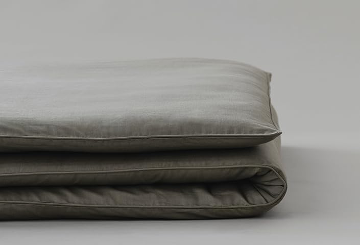 Photo 1 of TEIJIN Zippered Cover for Japanese Futon Floor Mattress, Futon Floor Mattress Cover with Zipper, Mattress Cover for Japanese Futon Mattress, Polyester 100%, Machine Washable (Gray, King)