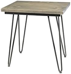 Premium End Table w/ Hairpin Metal Legs, White Pine Solid Wood Top - Unmatched Quality - Handcrafted in the USA by Amish Artisan Furniture Makers - Lifetime Guarantee, Contemporary, Industrial Modern