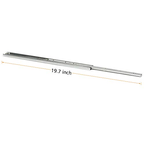 Urbest Drawer Slides 2pcs 10 Inch 3 Fold Smooth Telescopic Full