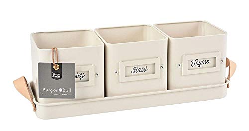 Burgon and Ball Herb Pot Planters in Leather
