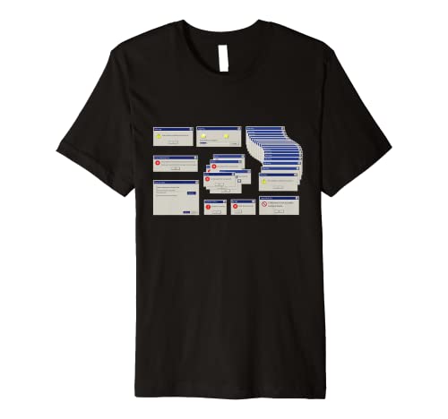 Cool Computer Error Pop Up Illustration Message Graphic Premium T-Shirt ...