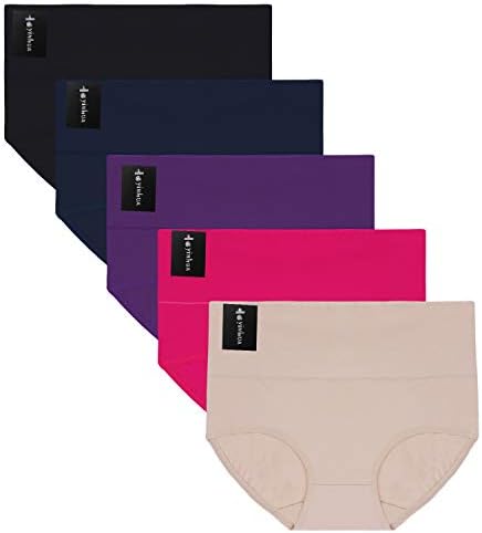 Yinhua Women's High Waist Cotton Underwear Tummy Control Period Briefs Multipack