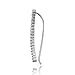 Sterling Silver Cubic Zirconia Curved Crawler Climber Hook Earrings
