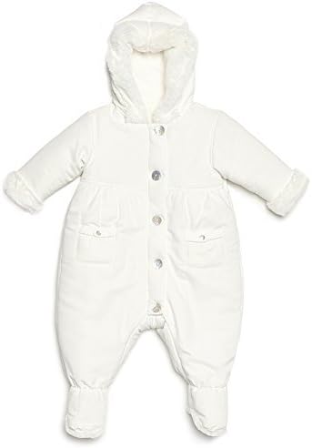 Leveret Barn Baby Snowsuit With Faux Fur (bunting, Pram) Size 3-12 Months (6 Months, Off White)