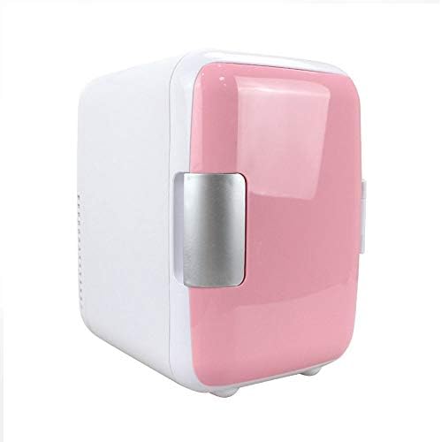 XDLUK 4-liter Compact Cooler/Warmer Small Fridge for Cars, Road Trips, 12V Mini Fridge Freezer for Driving, Travel, Fishing,Pink