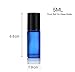 Elfenstall- 5pcs Thick 5ml(1/6oz) Roll on Glass Bottle Frosted Blue for Essential Oil Empty Aromatherapy Perfume Bottle - Refillable with Stainless Steel Roller Ball 3ml Free Pipette Dropper