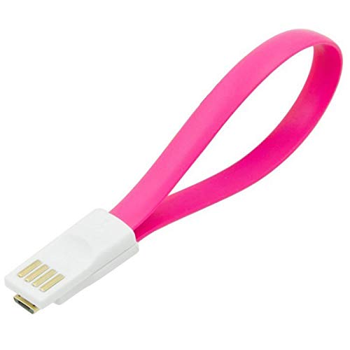 Shot Case Mini Magnetic Cable for Bose SoundLink Speaker Universal Micro USB Charger Connector Keyring 25 cm Android (Pink)