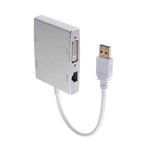 Amyove USB3.0 to HDMI VGA DVI +RJ45 1080P Expander External Video Card Adapter