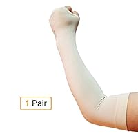 Arm Sleeves UV Sun Protection Arm Cover Sleeves Cooling Long Sleeves Universal Fit for Men&Women&Kids (Beige)