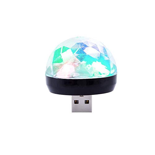 Mini Disco USB Ball Party Light RGB LED Colorful Decorations DJ Magic Portable Car Interior with Sound Control for Kids Pub Show Club Christmas Birthday Wedding Karaoke