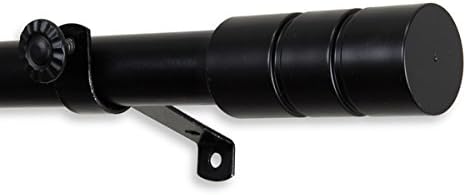 Greyor Adjustable Curtain Rod in 66-120 inch, Black