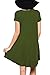 VIISHOW Women's Short Sleeve Casual Loose T-Shirt Dress Army green M