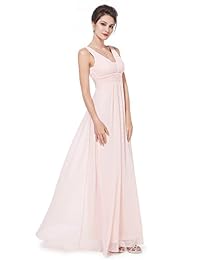 Ever-Pretty 08110 - Vestido de noche para mujer, cuello en V, elegante, con cintura rugosa