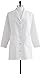 Medline Women's Staff Length Lab Coat, Poly/Cotton Blend, Button Up, With Pockets, For Clinics, Doctors, Lab Techs, Professional, White, Size 4