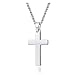 Xianli Wang Jewelry Mens Womens Simple Cross Pendant Stainless Steel Titanium Necklace (White), no stone