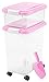 IRIS USA 3 Piece Airtight Pet Food Storage Container Combo, Pink MP-8/MP-1/SCP-2 primary