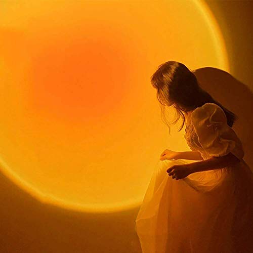 Sunset Lamp Projection Night Light Projector, 360 Degree Rotation Rainbow 10W Led Light, Dimmable 10 Adjustable Brightness Floor Sunset Lamp, USB Port Romantic Gift for Living Room Party Bedroom Decor