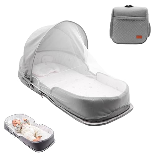 Veayiik Baby Lounger Pillow for Newborn, Baby Essentials for Home and Travel, Foldable Lightweight Infant Lounger for Rest & Activity