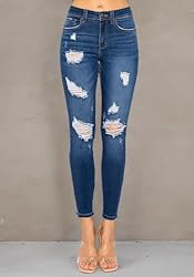 WAX JEAN Women's Butt I Love You Push-Up Destructed