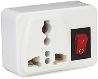 MAO YEYE White Copper 250v 10A 2p US Universal Adapter Socket Portable Outlet Extend Converter Plug Socket with on Off Light Switch