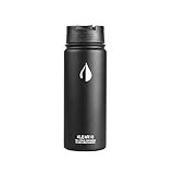 Klear Bottle - 18 Oz Stainless Steel Water Bottle - Double Wall Vacuum Sealed Insulated (Black )