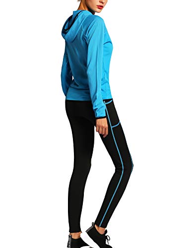 Activewear Sets for Women-Workout Clothes Gym Wear Tracksuits Yoga Jogging Outfit HoodieJacket Pant Legging 2PiecesSet - Thumbnail 3