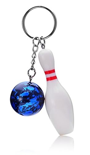 REINDEAR Novelty Bowling Ball Pin Pendant Keychain (Blue) in