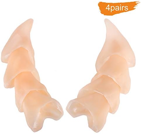 salare 4 Pair Elf Ears for Pixie Cosplay Goblin Party Dress Up Costumes Anime Halloween Elven Ears Fairy Makeup
