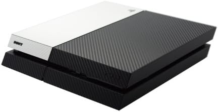 BLACK & WHITE Carbon Fibre TWO TONE Accessory Wrap Sticker Skin Cover Decal for Playstation 4 PS4
