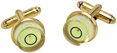 Handmade Spirit Level Cufflinks in Gold Unique Unusual Gift Idea