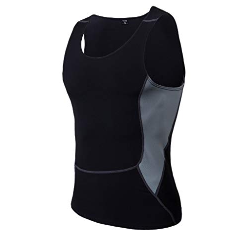 Men Bodybuilding Breathable Sports Fit Slim Sleeveless Shirt Blouse Tank Vest Black