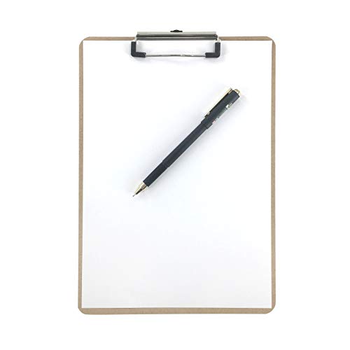 Clipboards - Eco-Friendly Hardboard Clipboard with Low Profile & Standard A4 Letter Size - Multi Pack of 12
