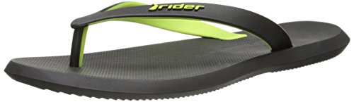 Rider men s r1-81093 thong sandal, black/green, 10 m us