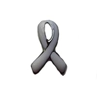 Galapagoz PINS Lung Cancer Enamel White Awareness Ribbon White US