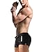 Mens Swim Briefs Swimming Trunks with Zipper Pocket Swimwear Beach Shorts Boxer Full Black